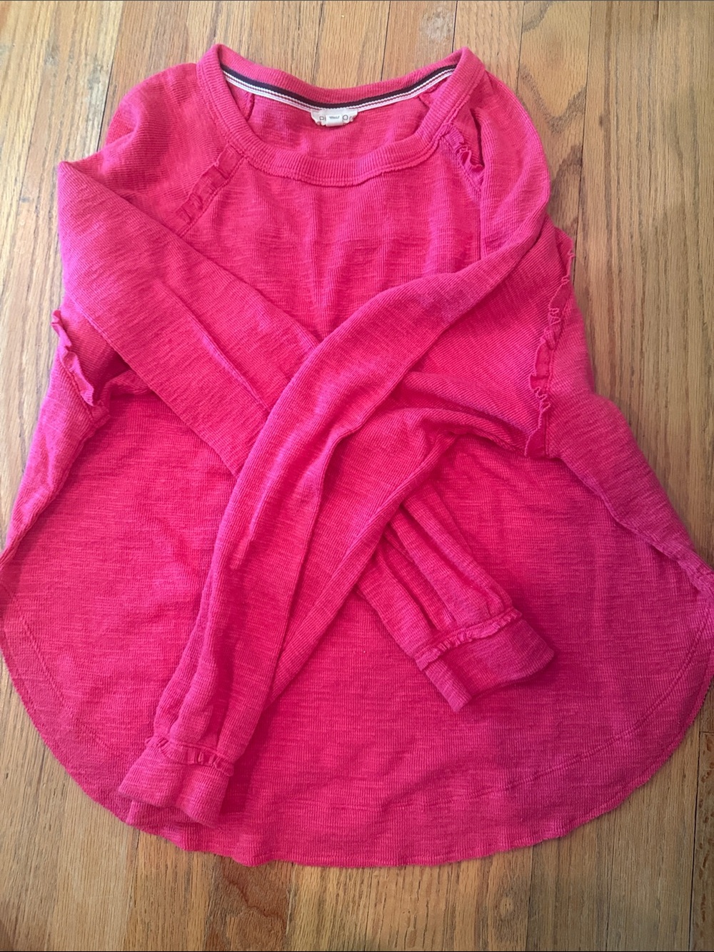 Pilcro Anthropologie Pink Ruffle Trim Relaxed Top M